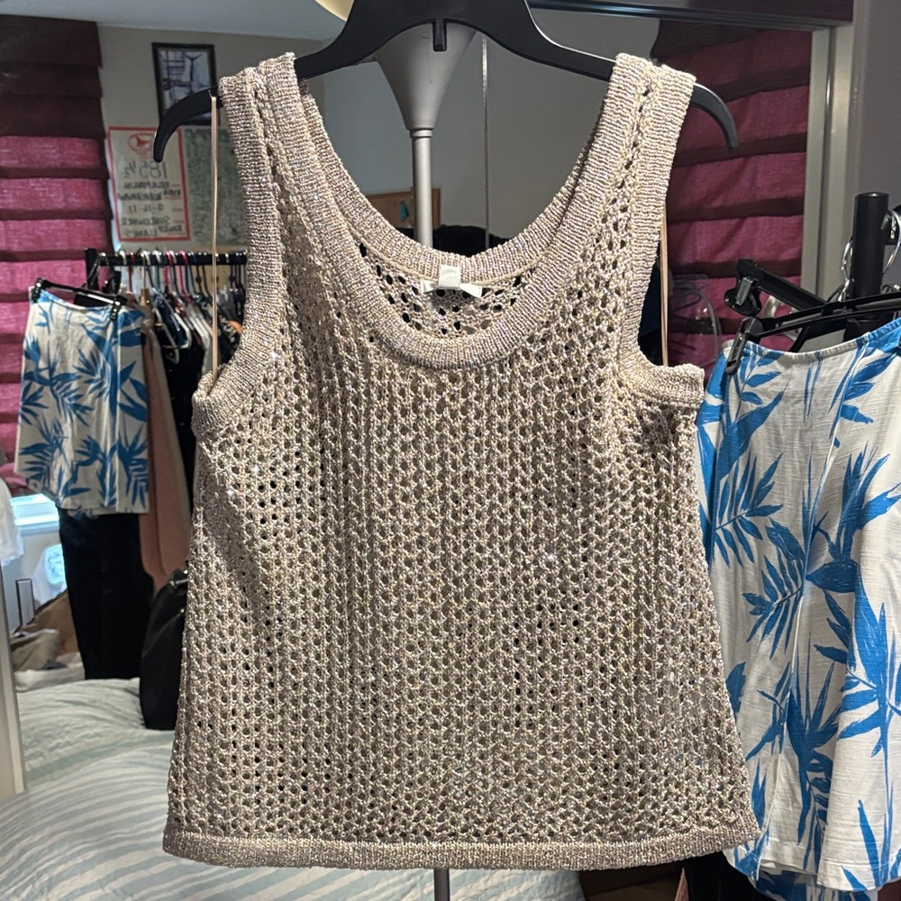 Bar III Taupe Knit Top